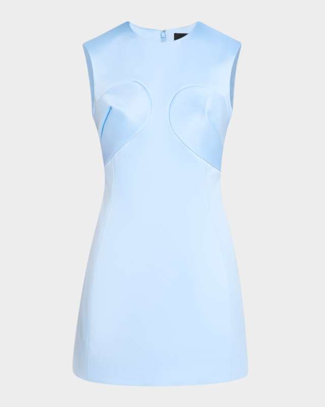 Seamed Up Satin Sleeveless Mini Dress